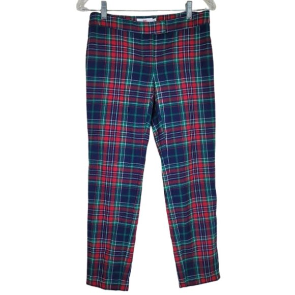 Vineyard Vines Tartan Plaid Wool Ankle Pants Preppy Holiday Check Straight Leg - Picture 1 of 13